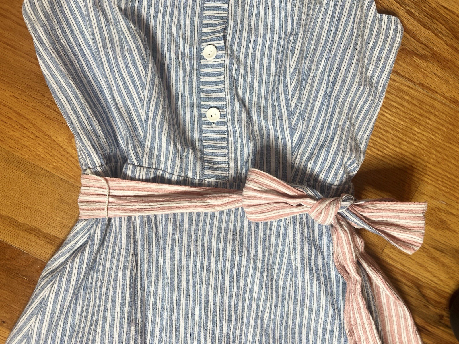 Harper Rose Women’s Size 4 Belted Striped Shift Dress Cotton Blend Lined