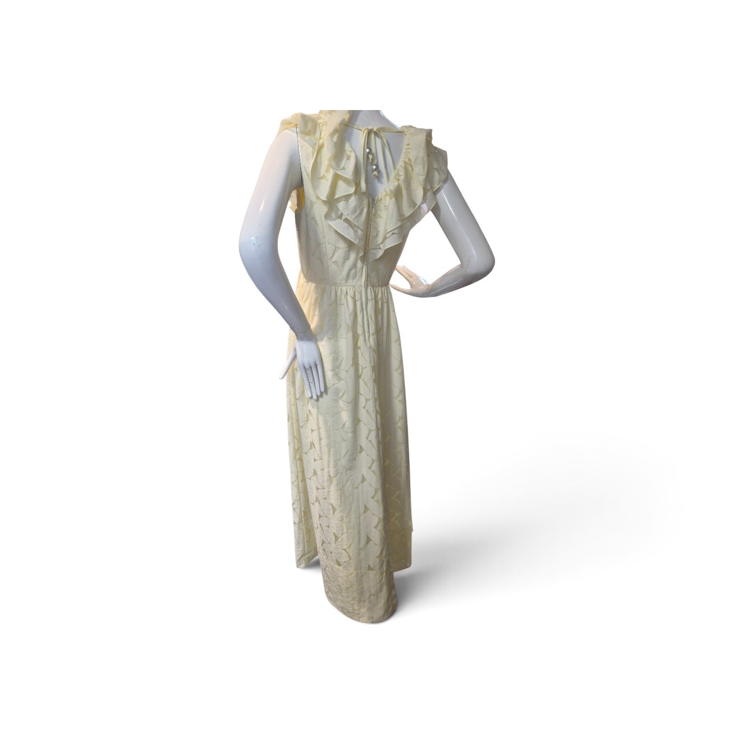 Lilly Pulitzer Ritamarie Ruffle Maxi Dress Yellow Floral Size 4 NWT Flaw