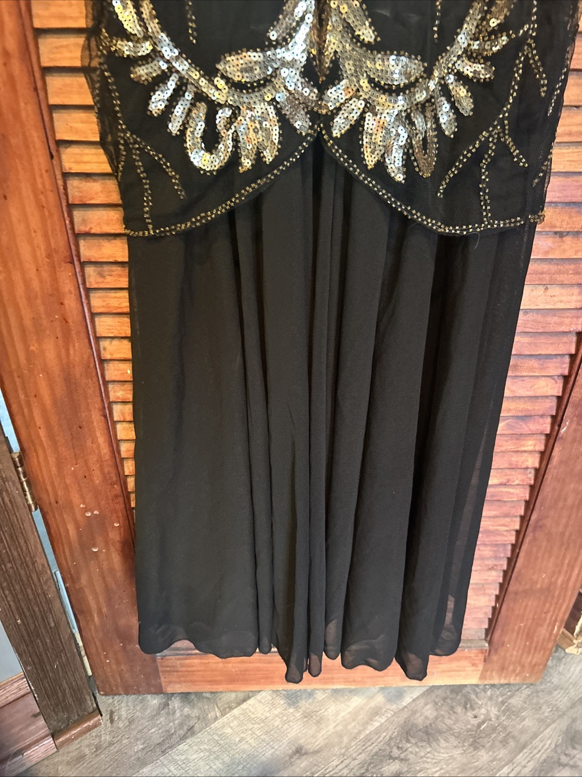 PrettyGuide Women ‘s 1920s Formal Evening Prom Dress Gold Small Women ‘s Dress