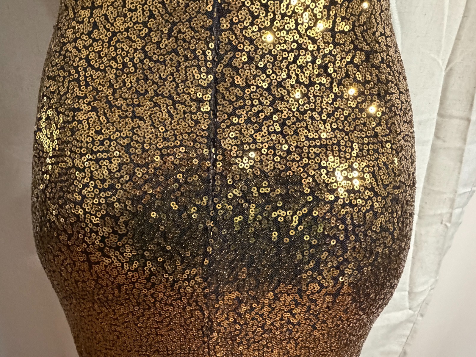 Grace Karin Gold Sequin Cocktail Party Dress Womens M Ruched Bodycon Glam