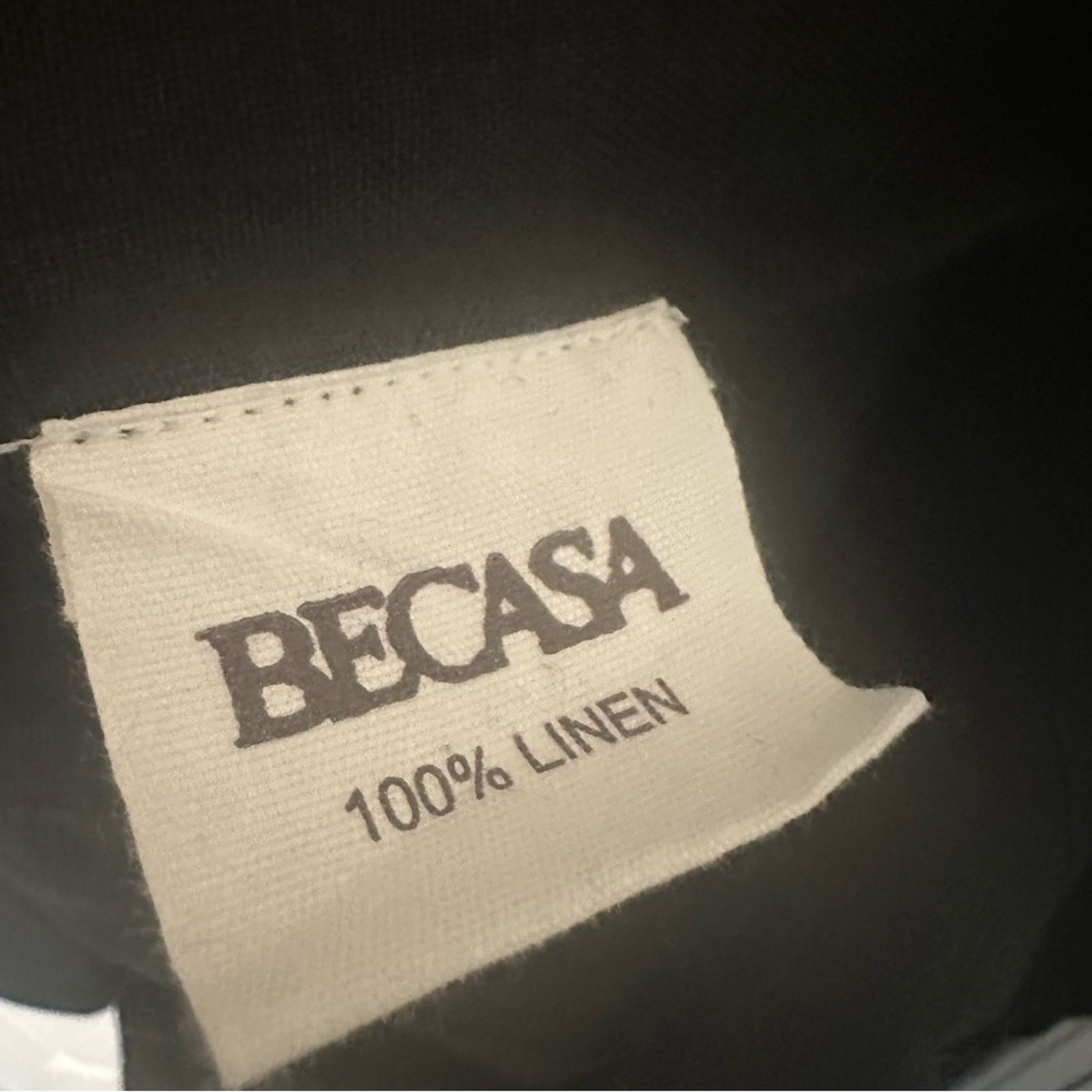 Becasa Maxi Dress 100% Linen Black Oversized Modest Lagenlook Size Small