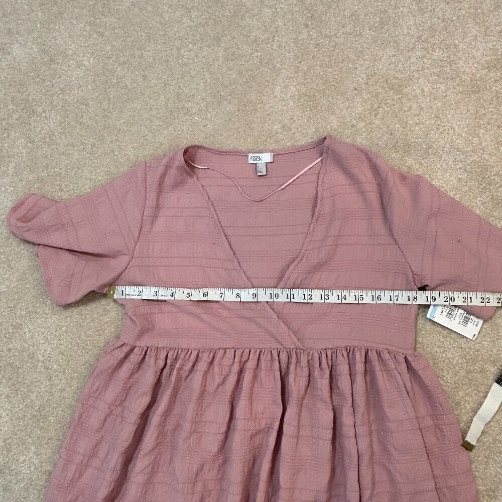 Nordstrom Rack Pink Textured Wrap Style Babydoll Dress Women’s Size Small New