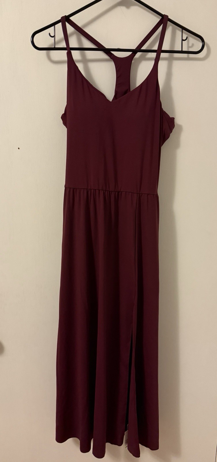 Halara SoftlyZero Airy Racerback Maxi Dress Side Slit Pockets M NEW
