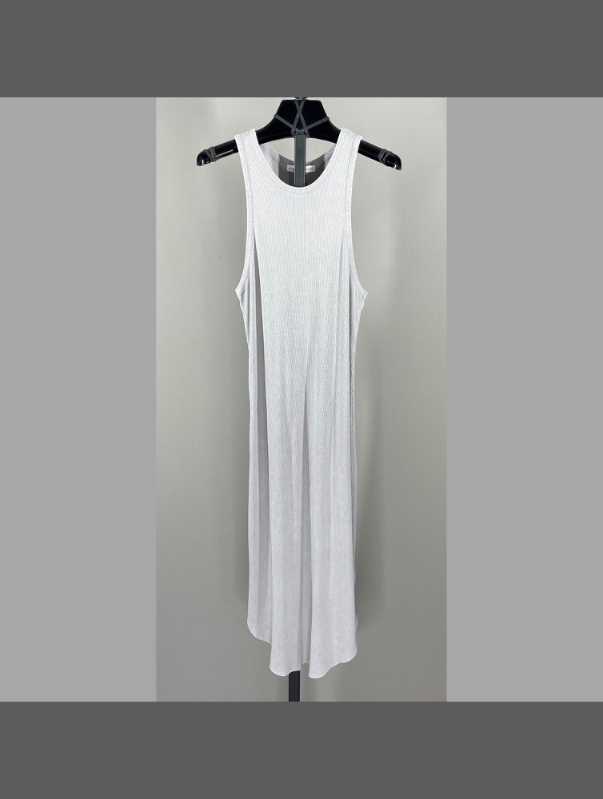 NEW Young Fabulous & Broke Dress Womens Medium gray ribbed knit midi boho indie
