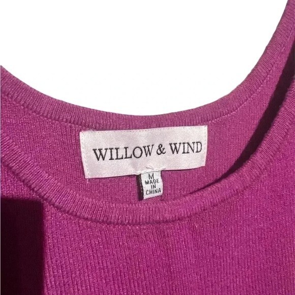 Wind And Willow Knit Midi Dark Pink Bodycon Tank Dress Size Medium