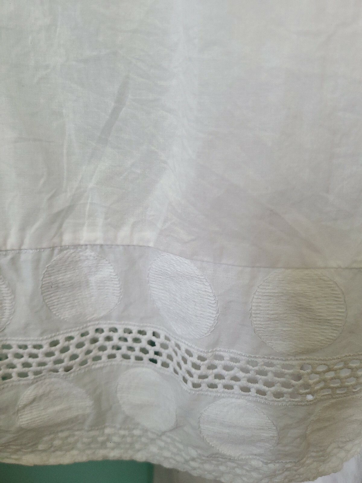 Eva Mendes NY&C Eyelet White Button Up Collar Mid Length Dress Size XS