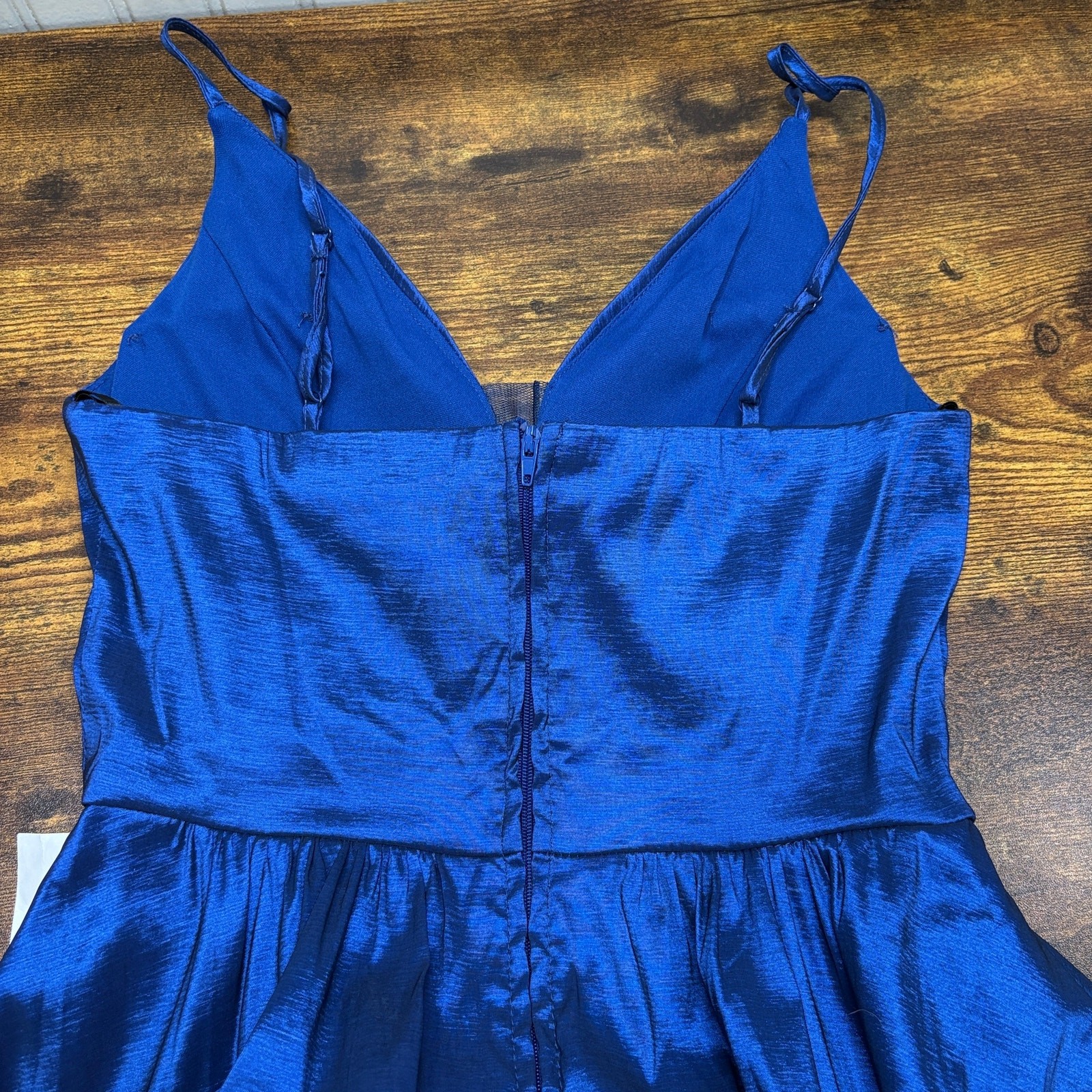 B Darlin Size 5/6 Dress Cocktail Hoco Prom Vintage Hi-Low Princess Taffeta Blue