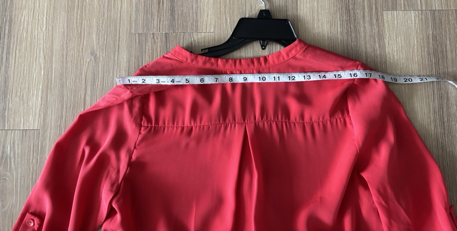LUSH Dress Red V Neck Tunic Shift Button Roll Tab Women M Minimalist Classic USA
