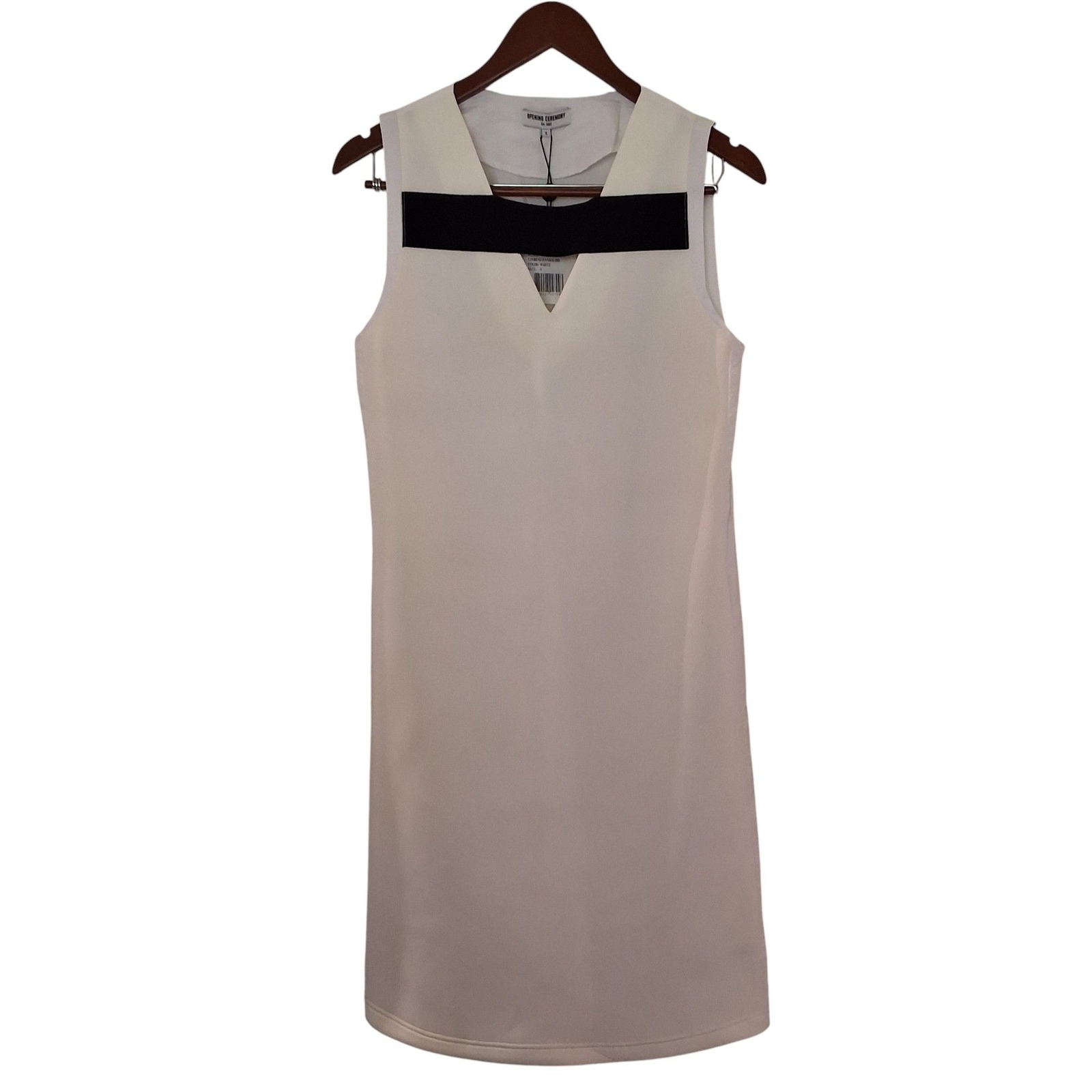 Opening Ceremony Sleeveless Contrast Midi Dress White With Black Chest Accent S