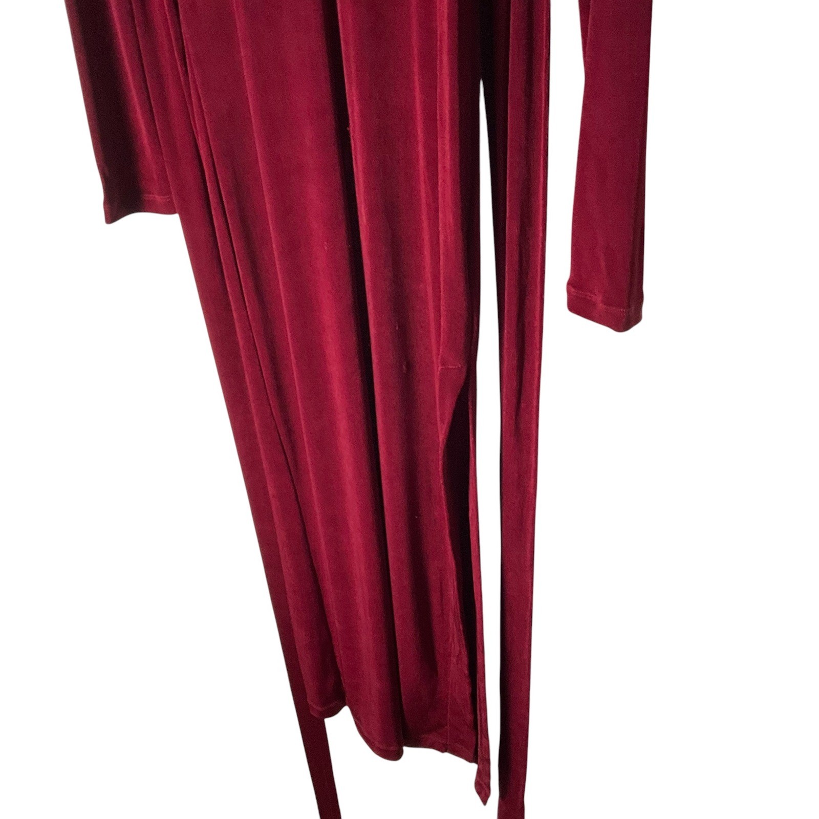 Bardot Ellis Maxi Dress Long Sleeve Backless Burgundy Sz Medium *READ FLAW*
