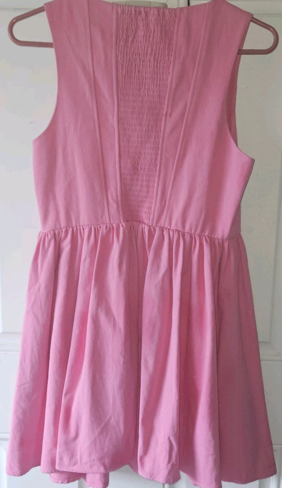 Kourt Pink Denim Corset Pleated Lele Babydoll Fit Flare Mini Dress Size Med NWT