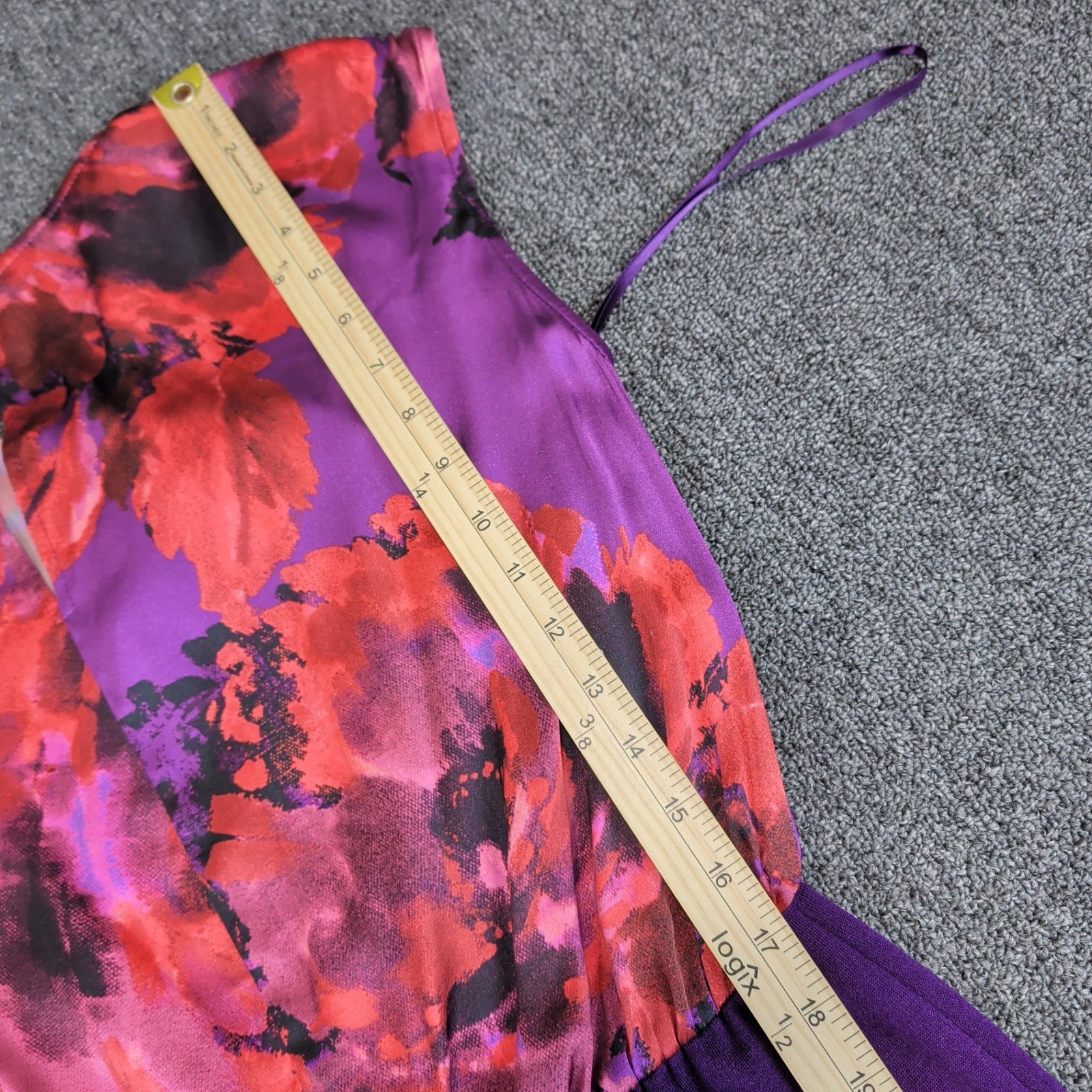 St John Luxury Silk Wool Floral Cowl Neck Sheath Dress Womens 6 Purple USA PF13
