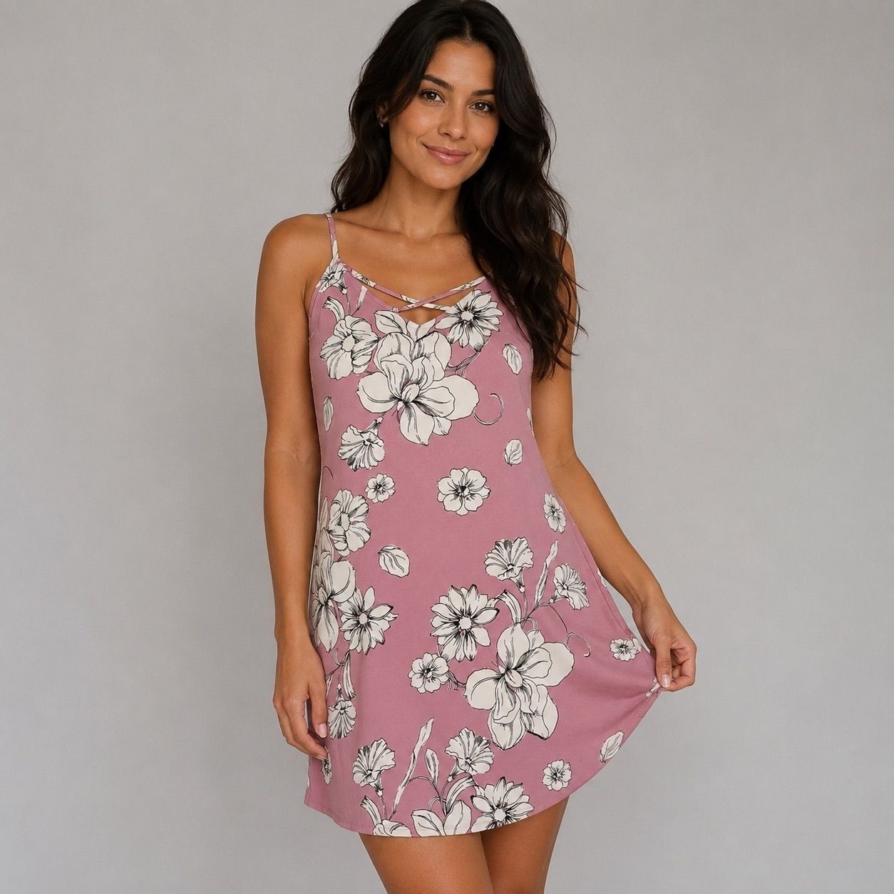 Love Fire Pink Floral Sleeveless Shift Dress
