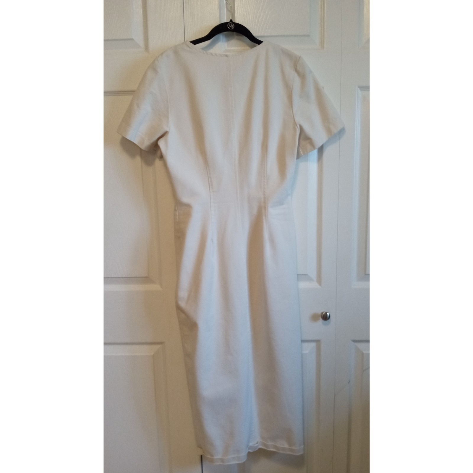 Vanessa by Lira off White denim button side open slit from maxi dress