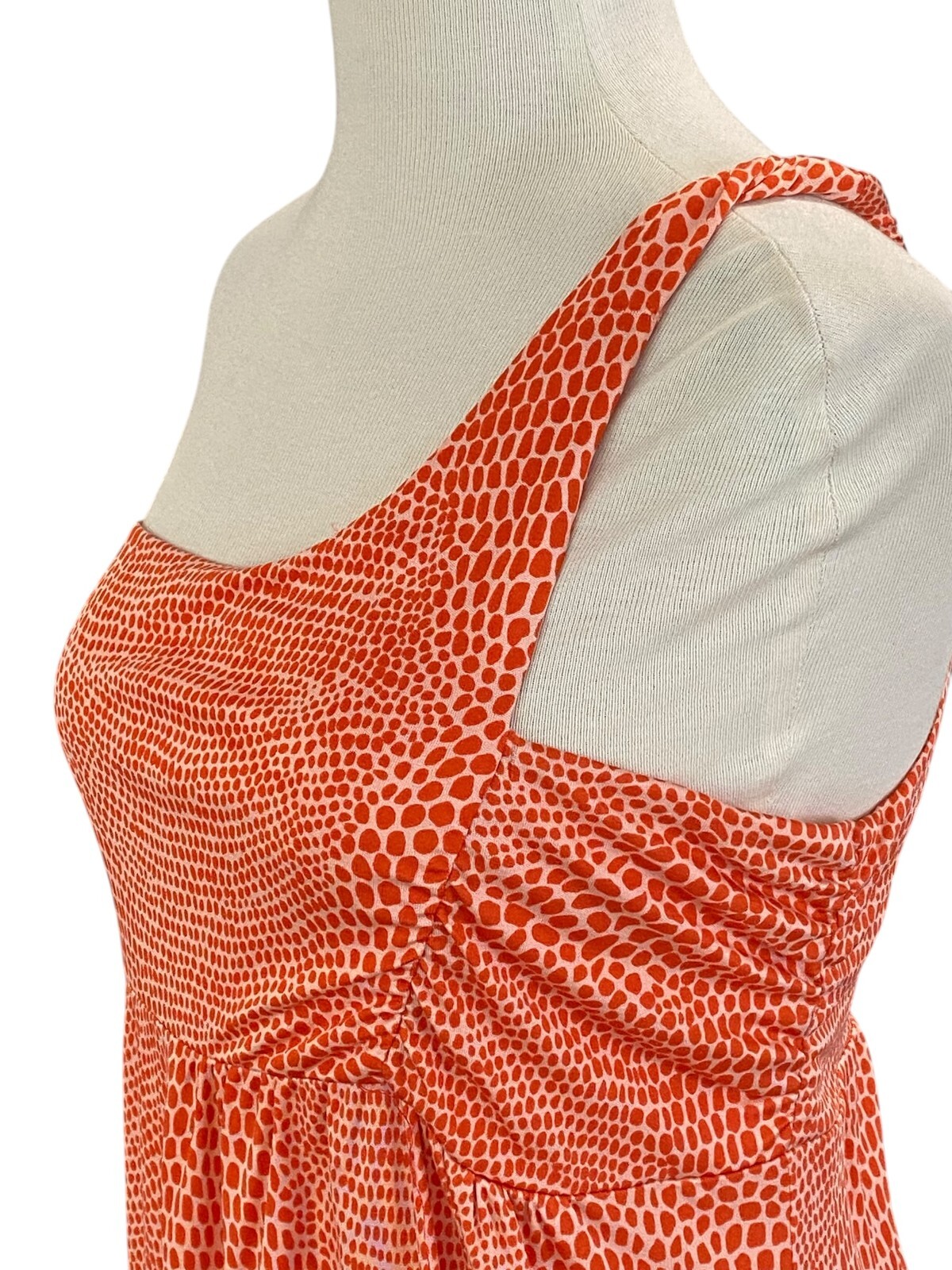 Britt Ryan Orange Red One Shoulder 100% Silk Stretch Sheath Dress Size 8