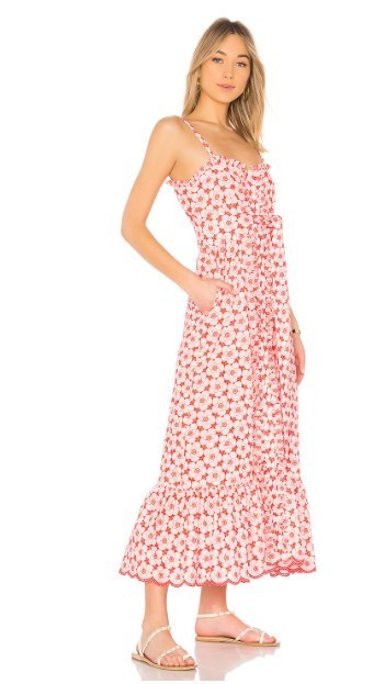 Lisa Marie Fernandez Embroidered Eyelet Dress Size 1 (US 2 4) Tomato Red Cream