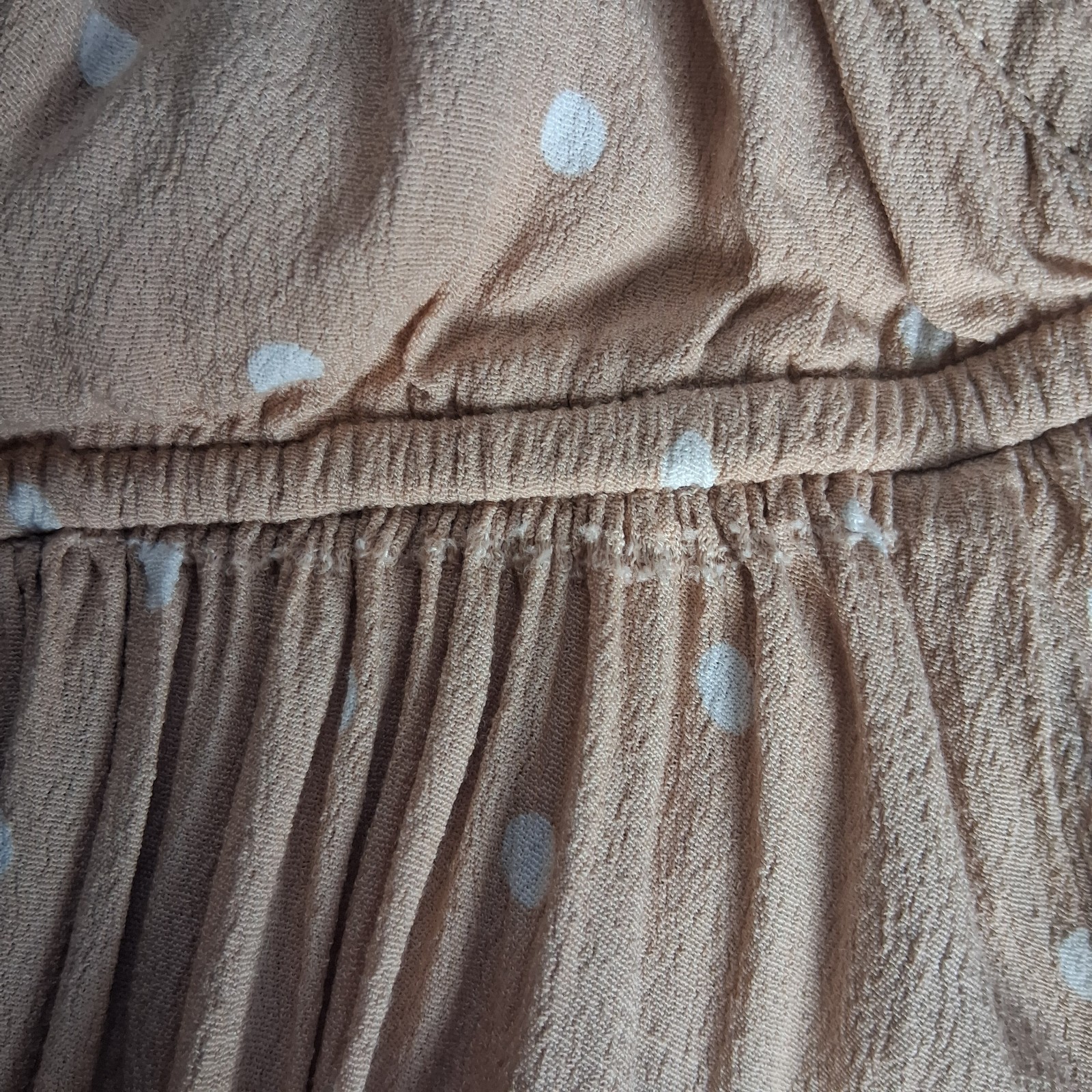 VICI Polka Dot Maxi Dress Flowy Feminine Neutral Tones European Summer Rayon M