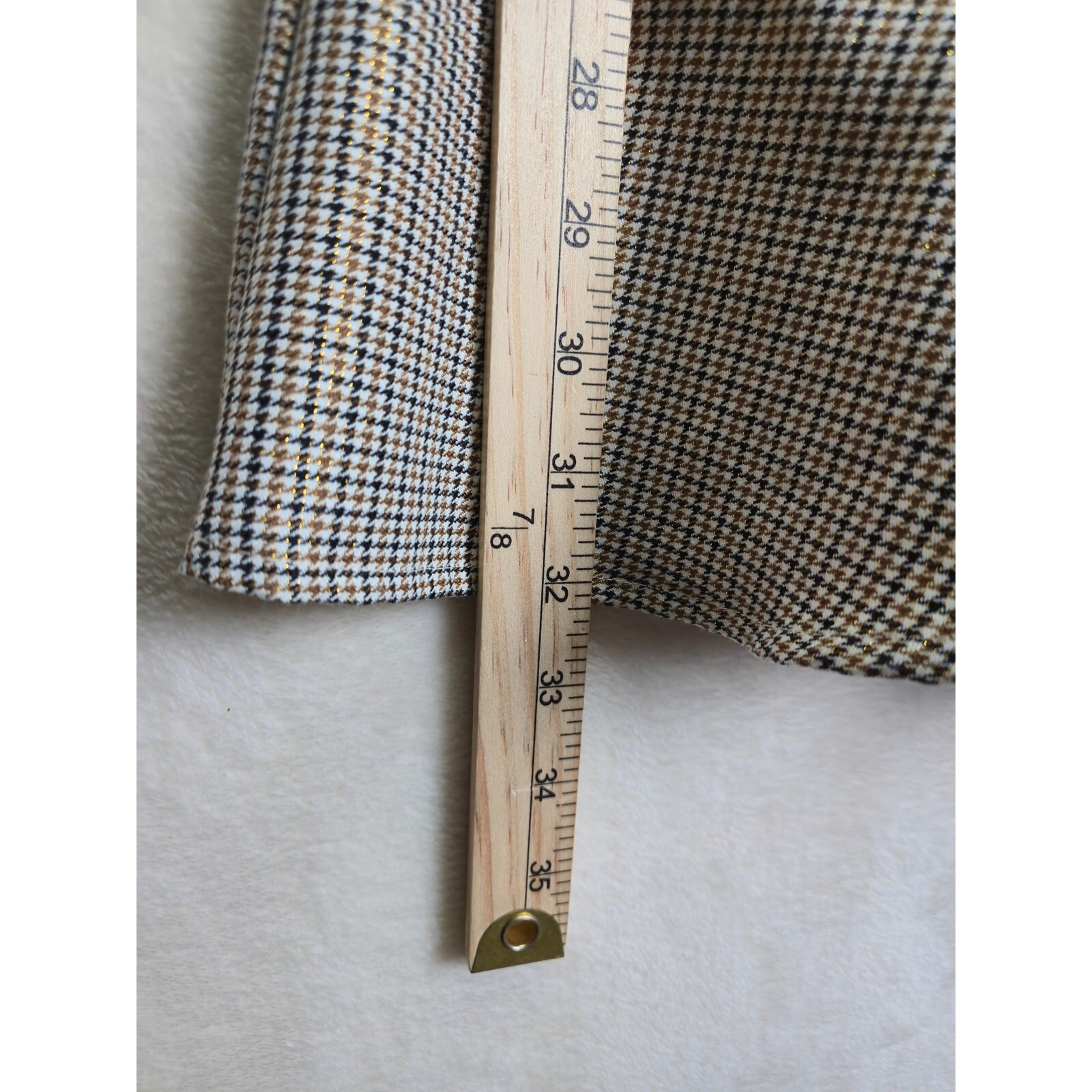 AQUA Puff Sleeve Checked Womens Mini Dress Medium Plaid Square Neck Ruffle Hem