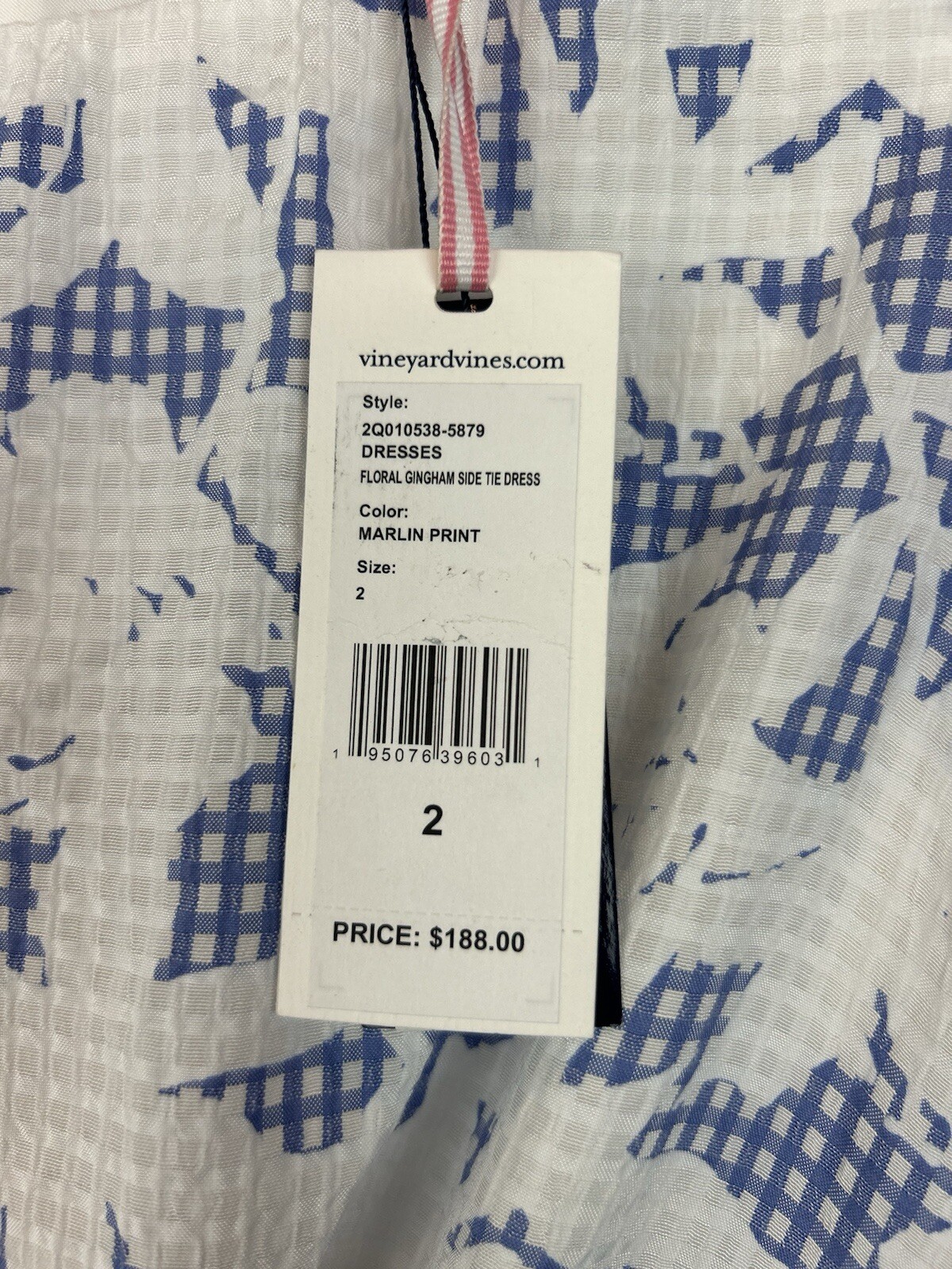 Vineyard Vines Midi Dress Womens 2 Blue Floral Coquette Beachy Coastal New