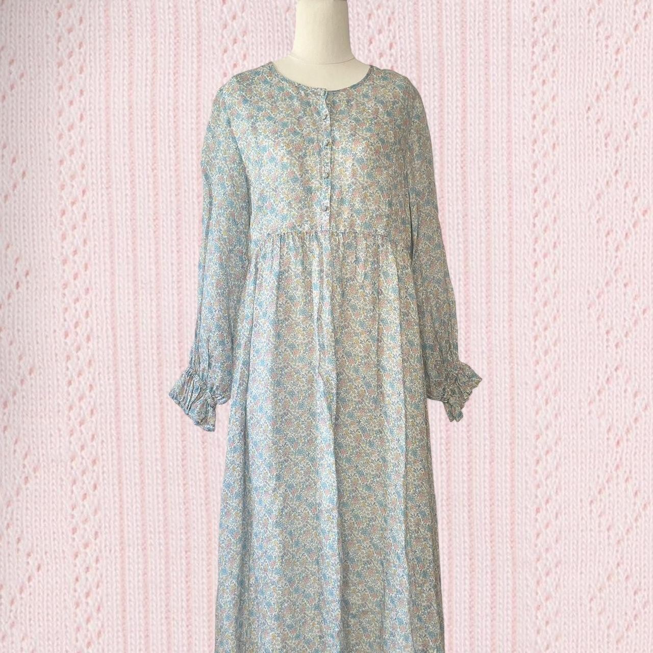 Oak Meadow Maxi Dress Size S Ditsy Floral Brand New Long Sleeves Peasent