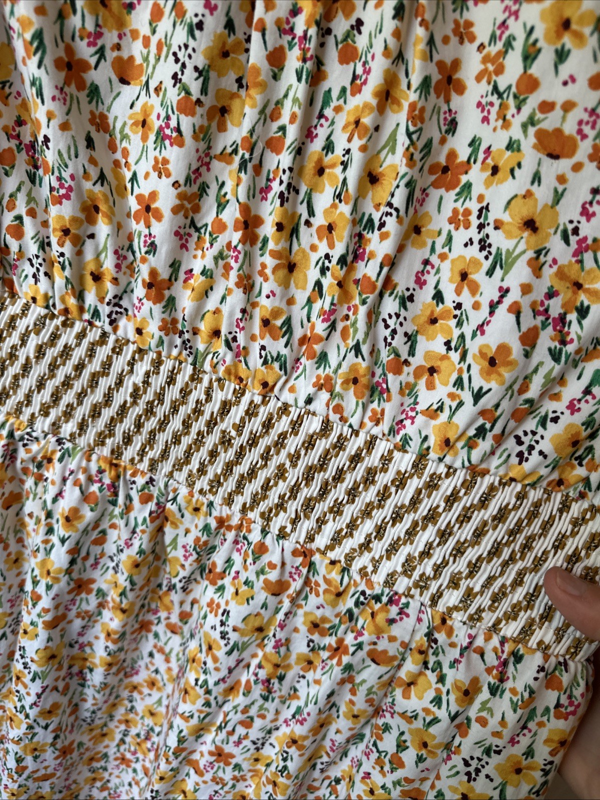 Lost & Wander 100% Cotton Spring Sunrise Floral Midi Dress Size Large NWT