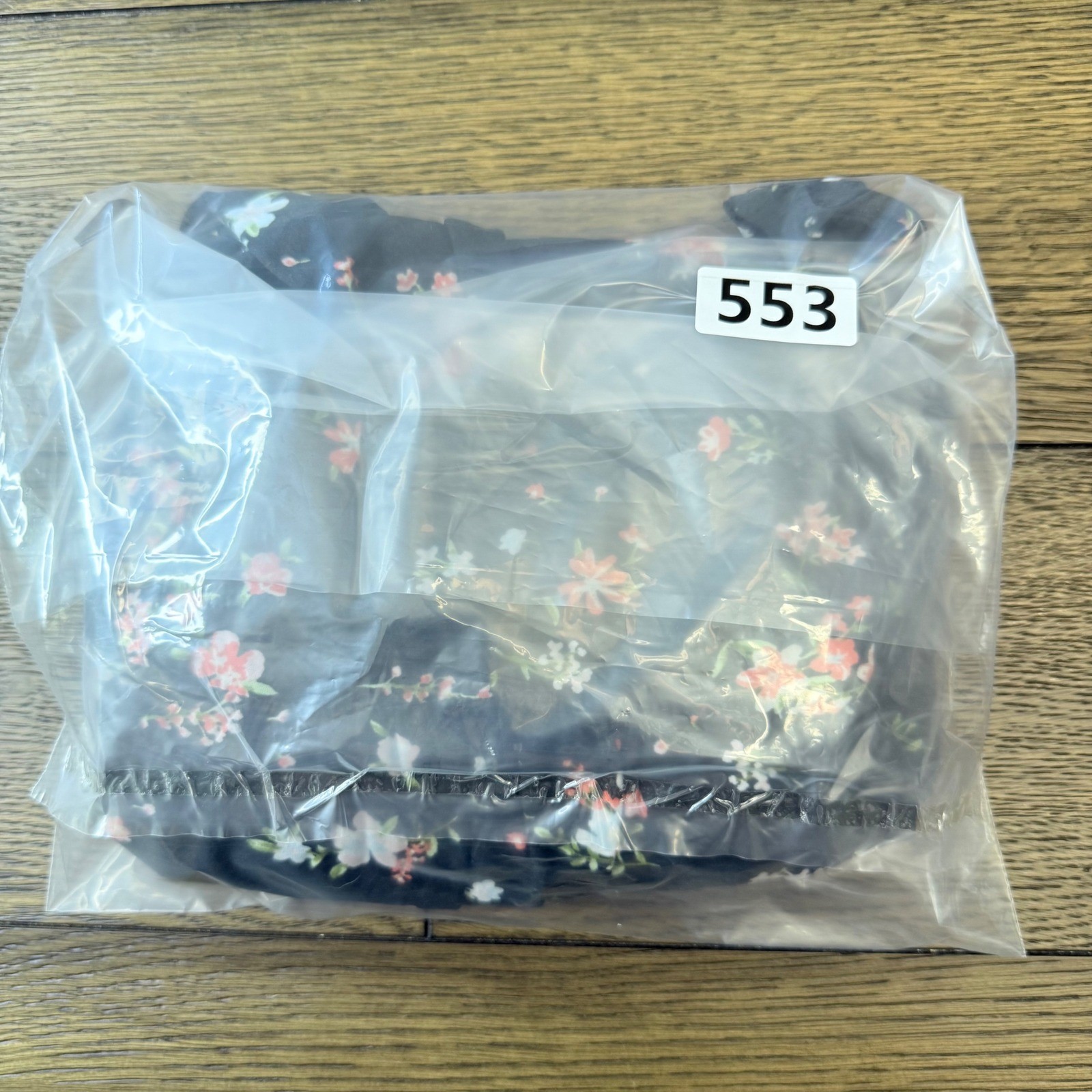 Black Floral Puff Sleeve Button Front High Low Tie Waist Dress Womens Large