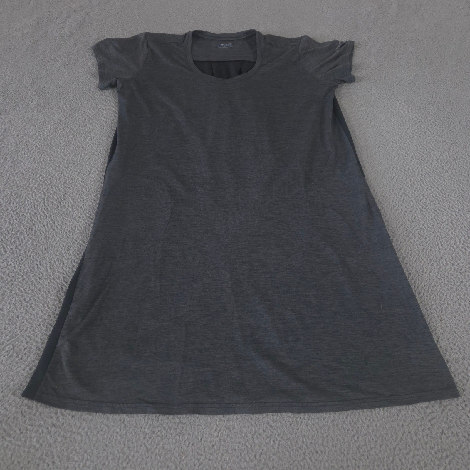 Columbia Dress Womens Large Gray Hazel Springs Heathered Short Sleeve Pockets