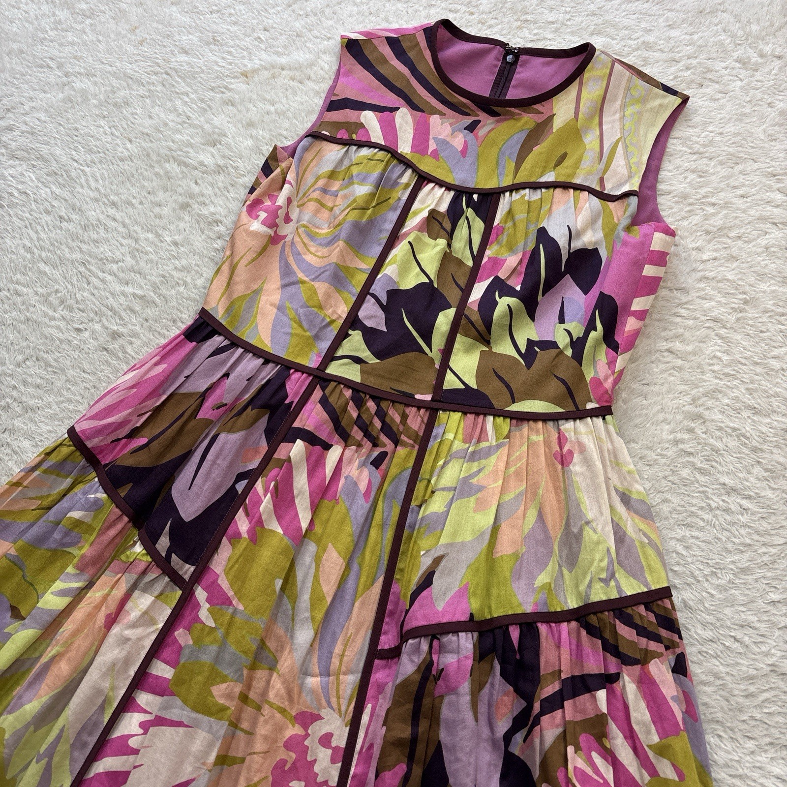 ANAYI Graphical Floral Print Flared Dress 23SS Size38 JAPAN