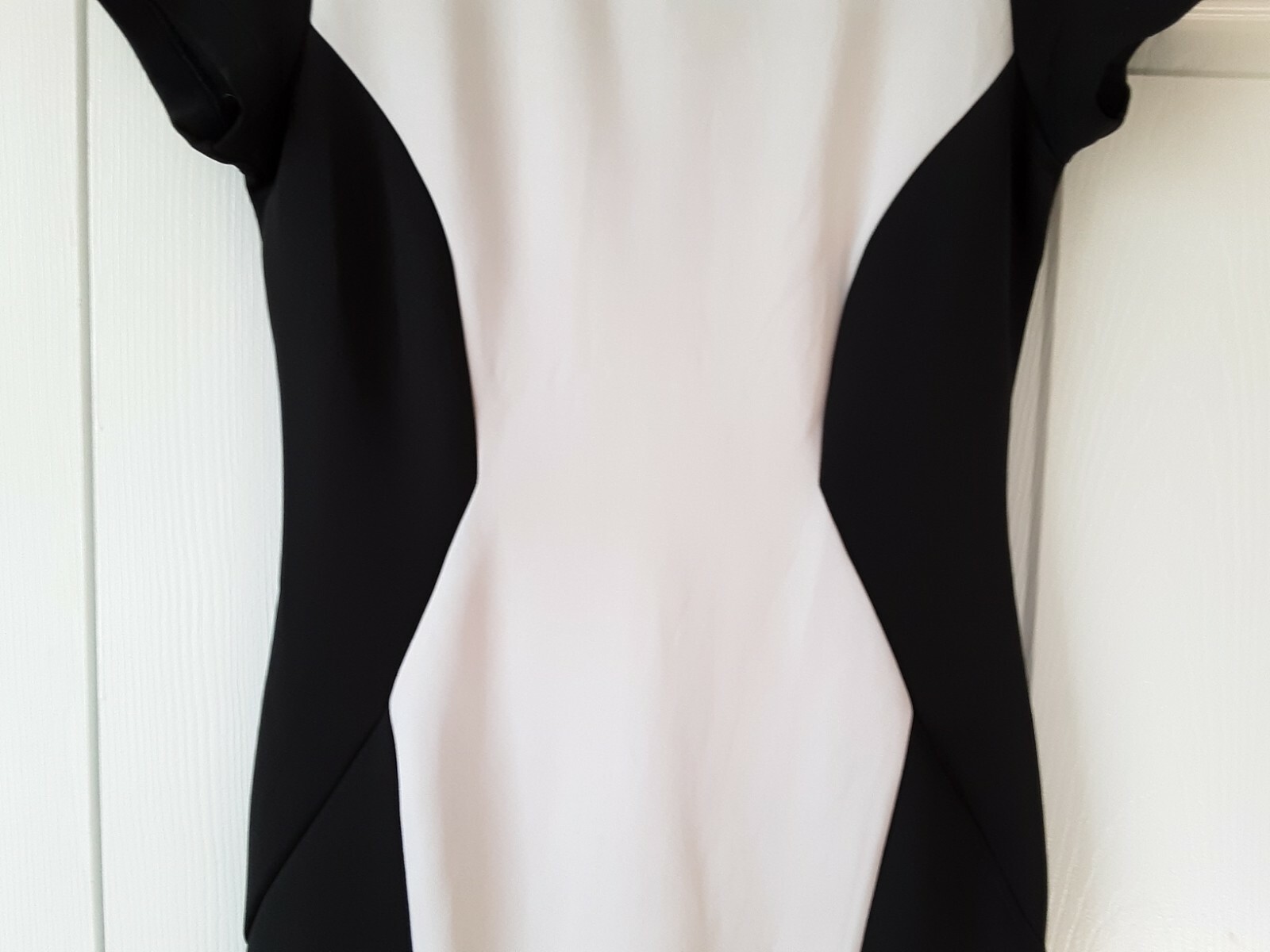 Trulli Size 4 Black White Fitted Sheath Dress Beaded Career Cocktail Party
