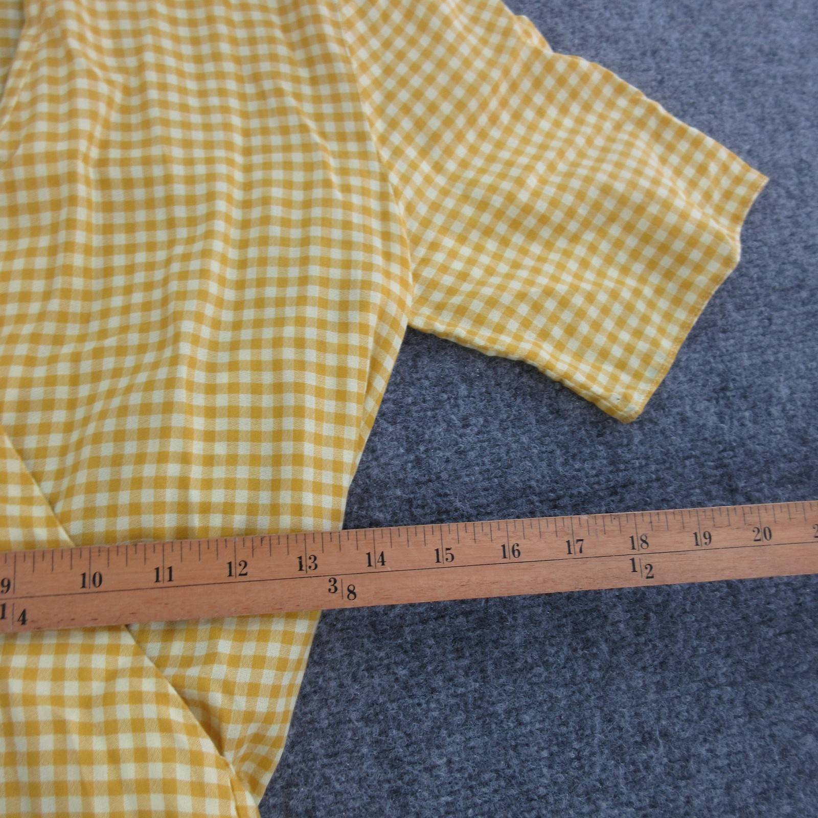 PS Paul Smith Dress Womens 38 Yellow Cotton Gingham Wrap Midi V Neck Belted