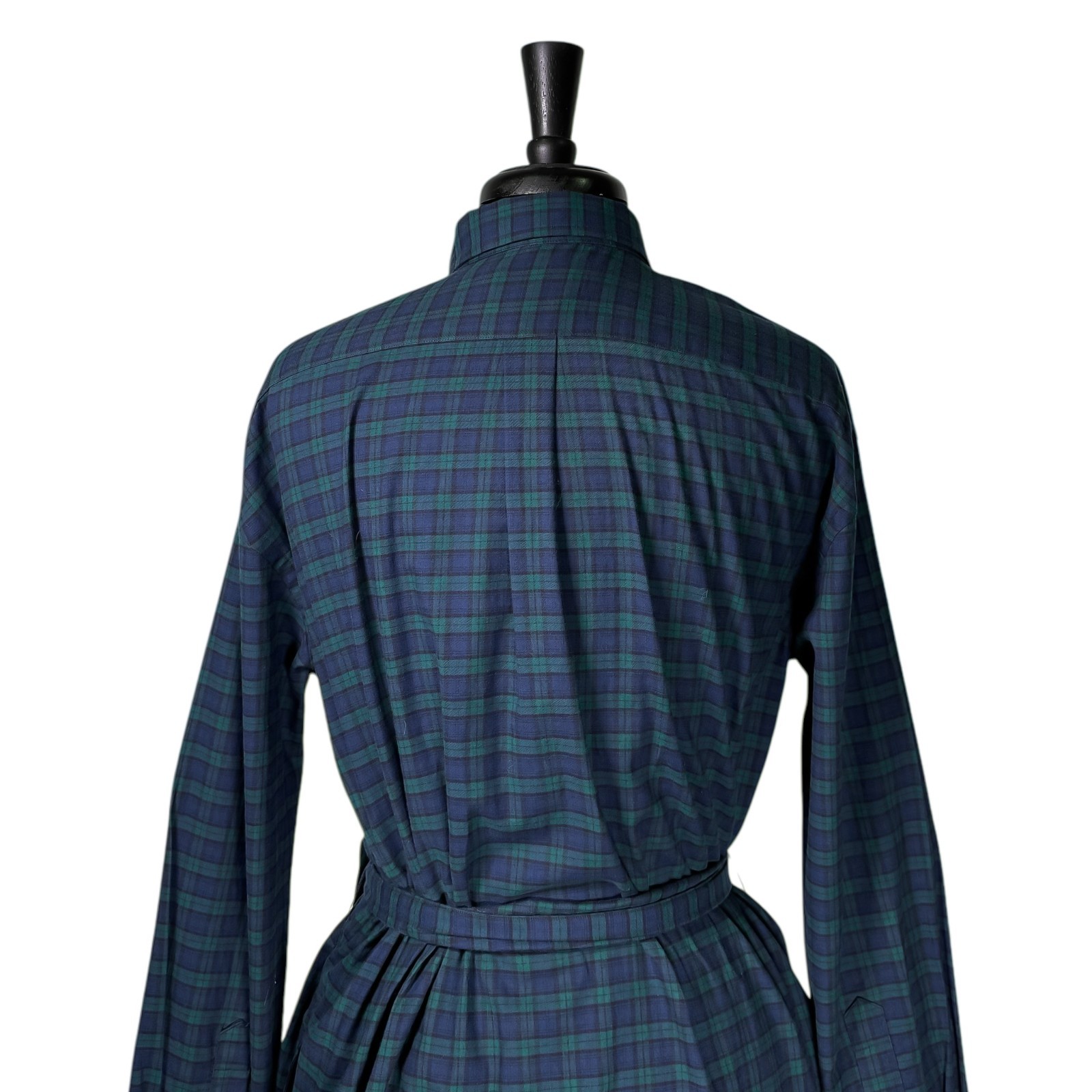 Polo Ralph Lauren Womens 12 NWT Green Blue Plaid Cotton Belted Shirt Dress