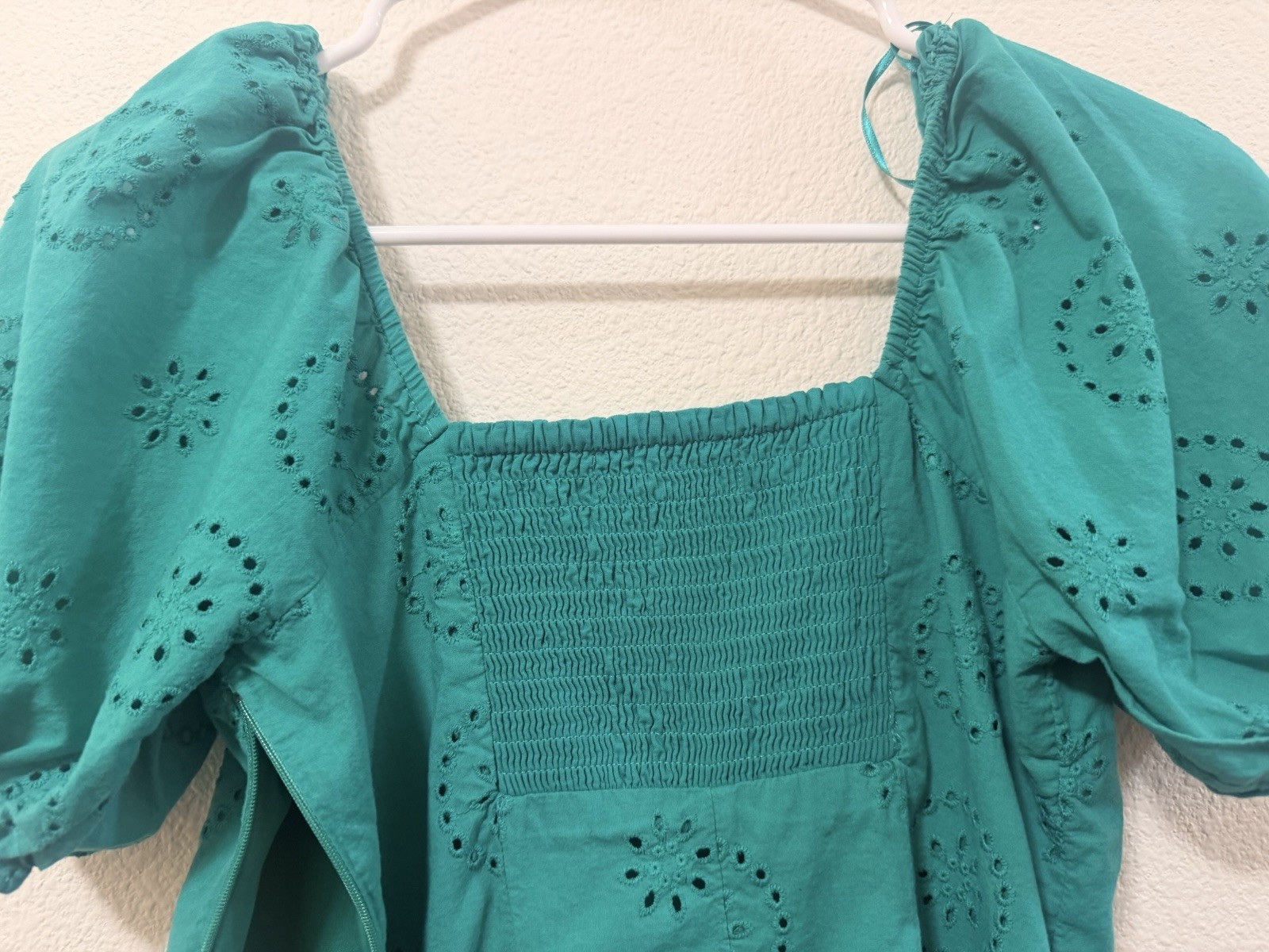 Eyelet Puff Sleeve Mini Dress Lauren Conrad