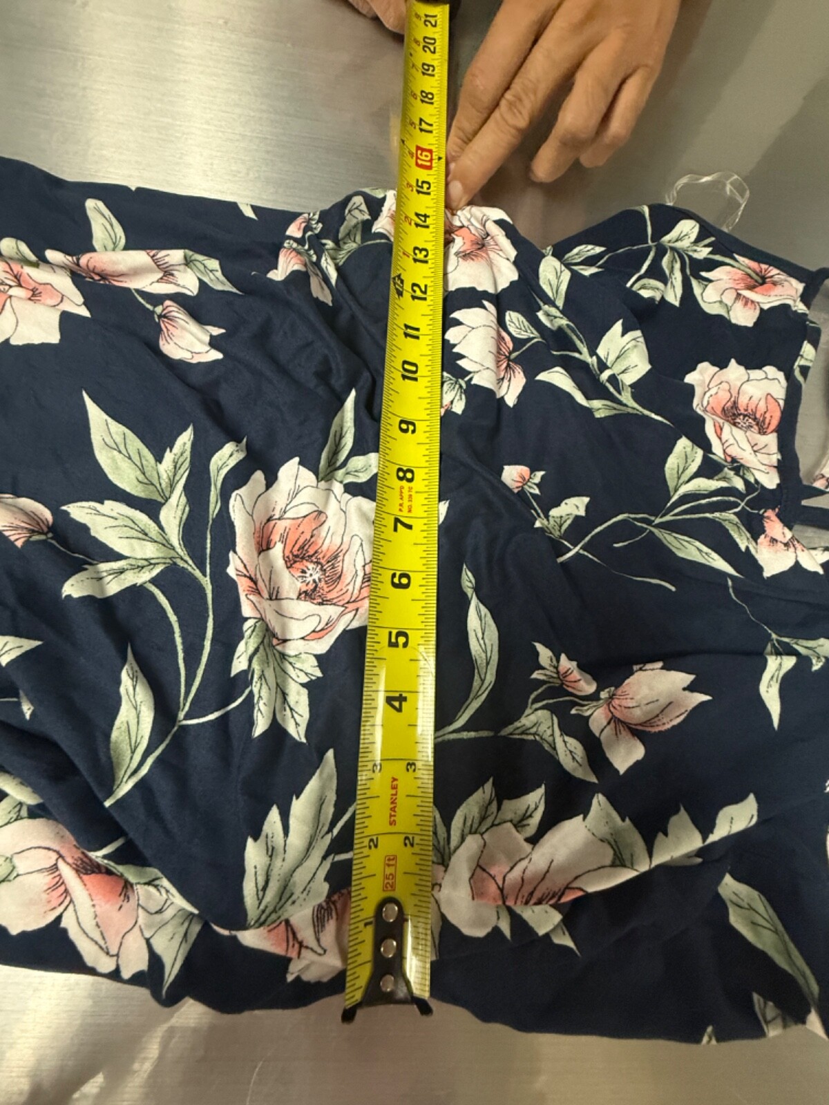 Love Chesley Navy Blue with White & Pink Floral Dress