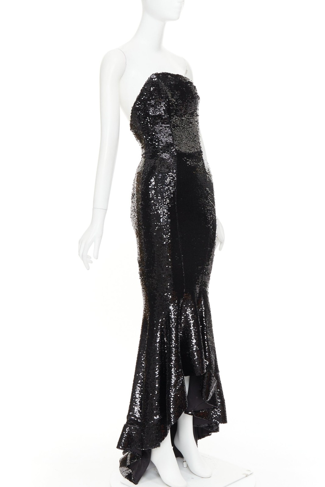 ALEXANDRE VAUTHIER COUTURE AW2019 Runway black sequin corseted mermaid gown
