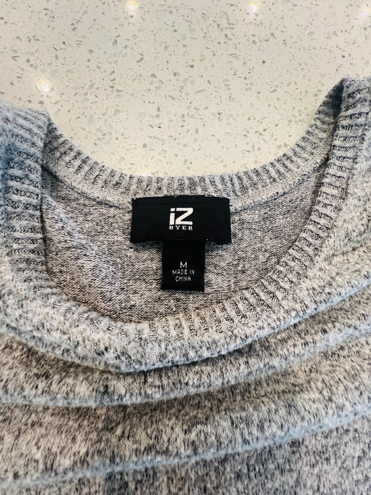 Iz Byer Soft Ruffle Sleeve Sweater Dress Gray EUC