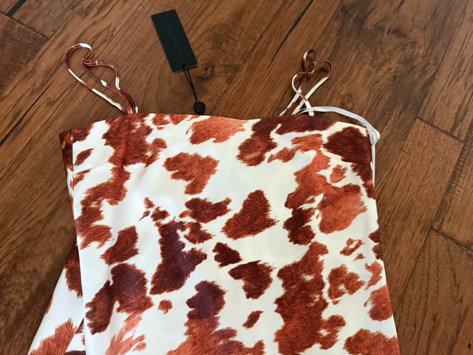Gianni Bini Sami Cow Hide Satin Mini Dress New! Sz 4 Texas Longhorn UT