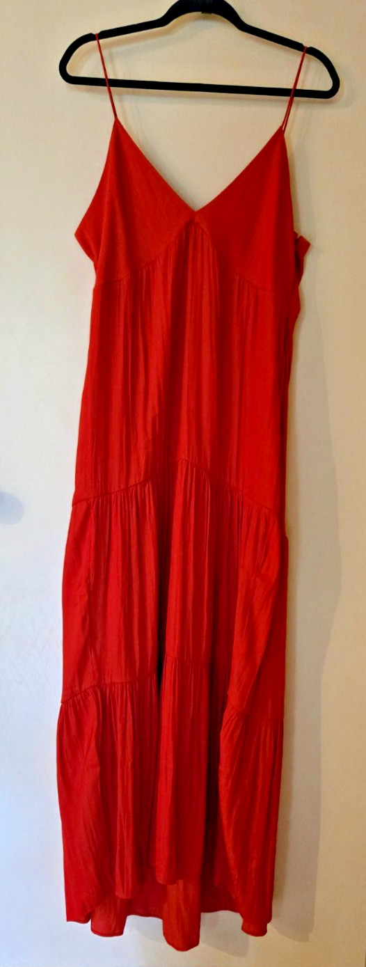 NWT Banana Republic Cami Tiered Maxi Dress Rust Red Womens 16