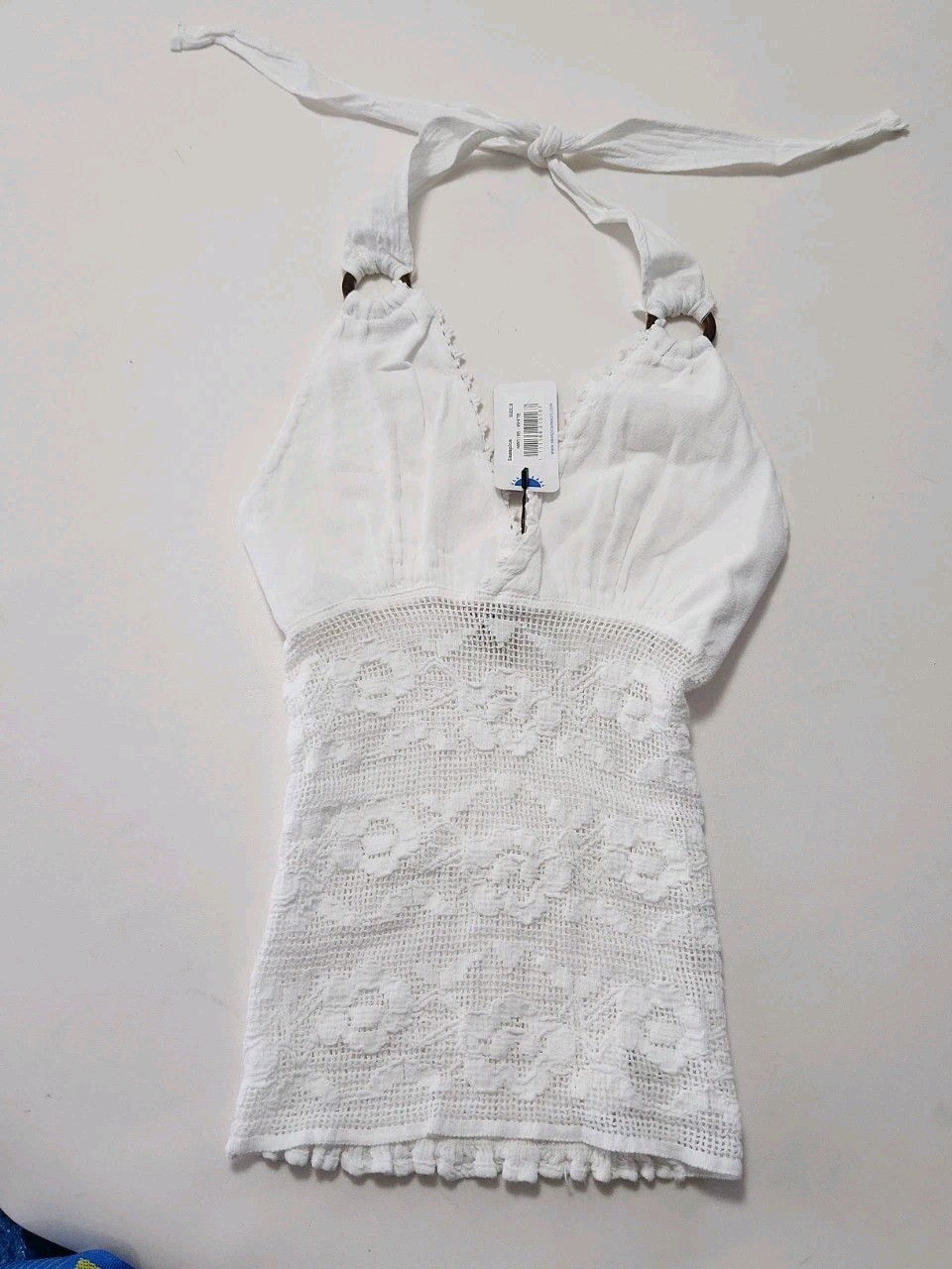 Seaspice Resort Wear CoverUp Top Women’s Sz. S 100% Peruvian Cotton Made in Peru