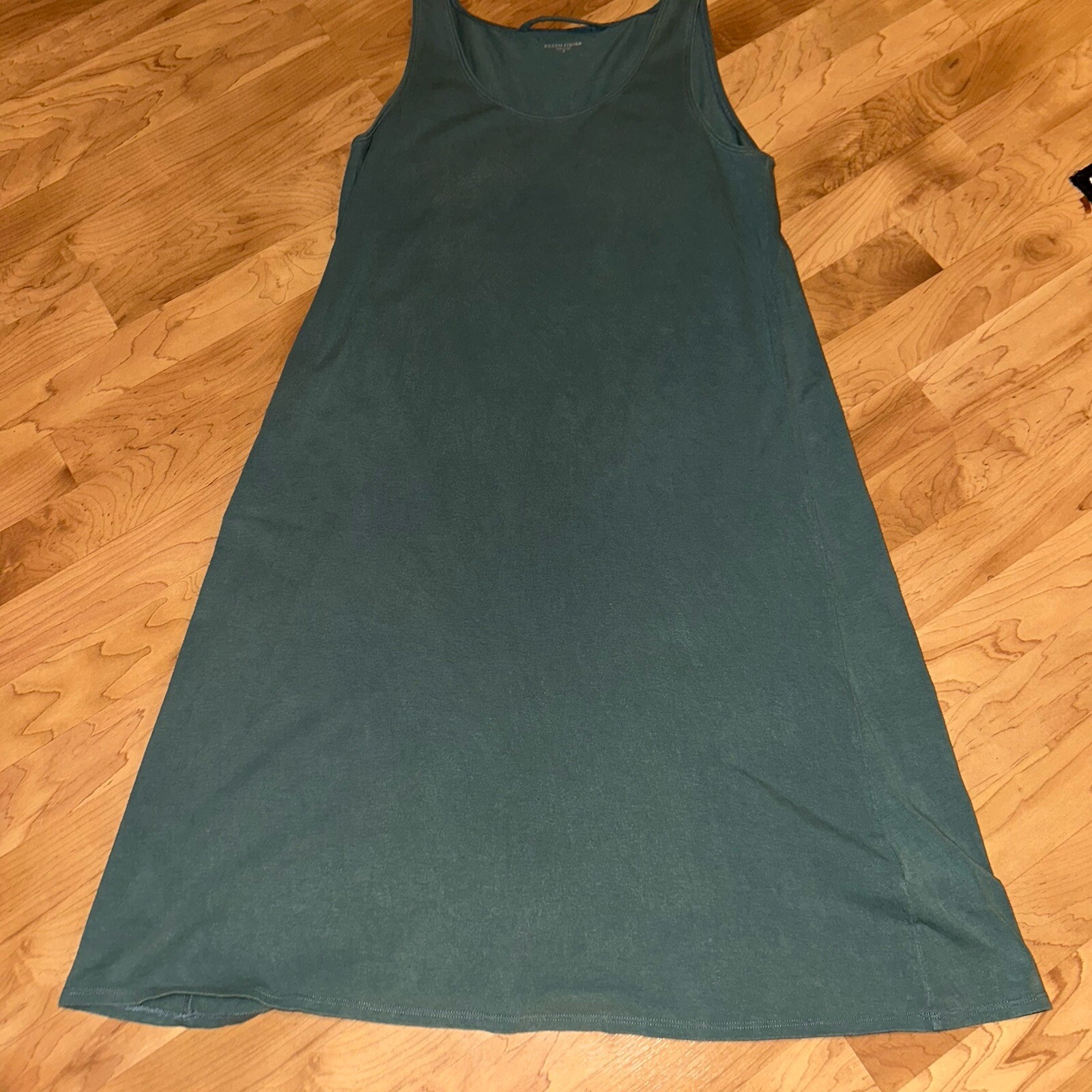 Eileen Fisher Organic Cotton Lycra Tank Dress Gray Blue Medium