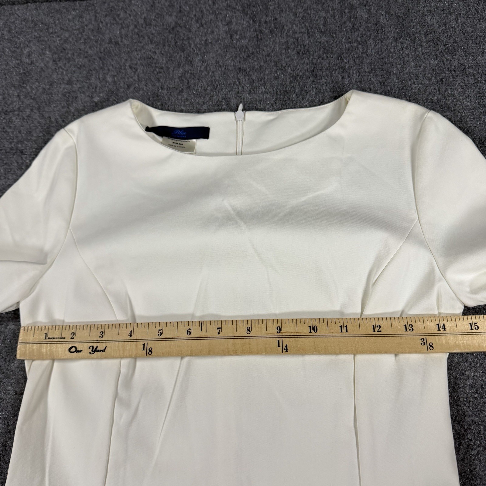 Blue Les Copains Dress IT 38 US 2 White Luxury Cotton Polyamide Stretch