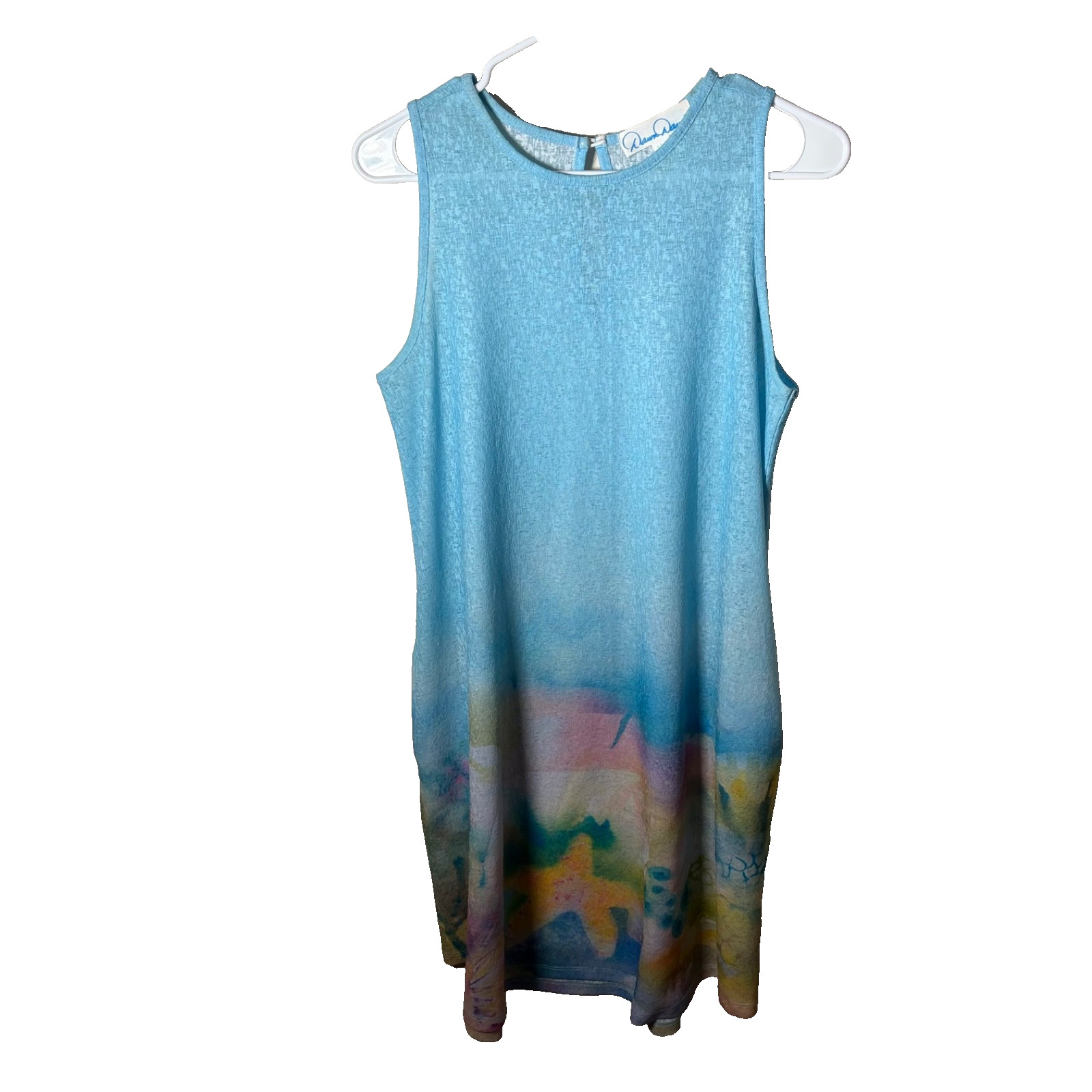 Art & Sol Dress Women’s Medium Shift Sleeveless Tank Printed Artsy Beach