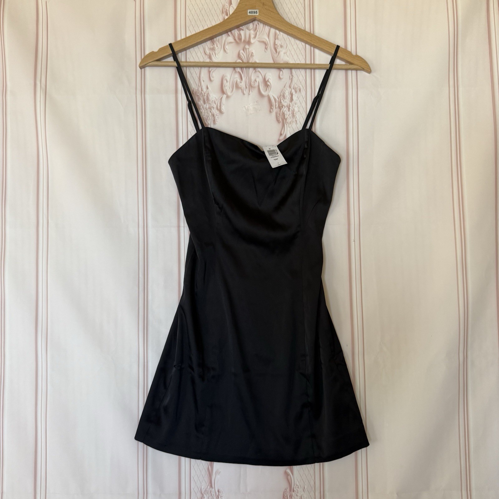 Aritzia Sunday Best Dunne Satin Mini Dress Black Women’s Size 0 NWT $98