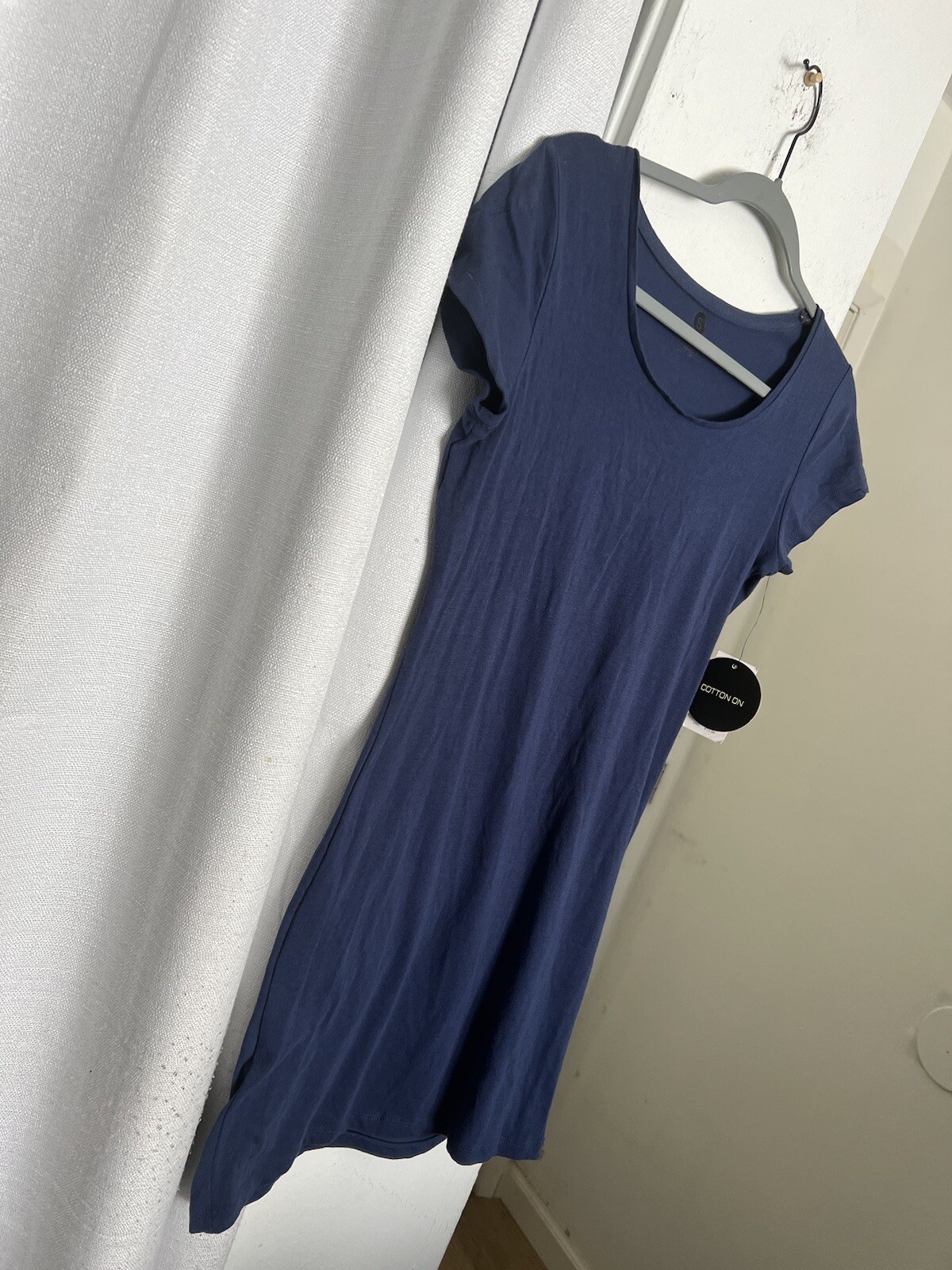 Cotton On Women Size Small Washed Navy Blue Bodycon T-Shirt Dress Short Sleeve