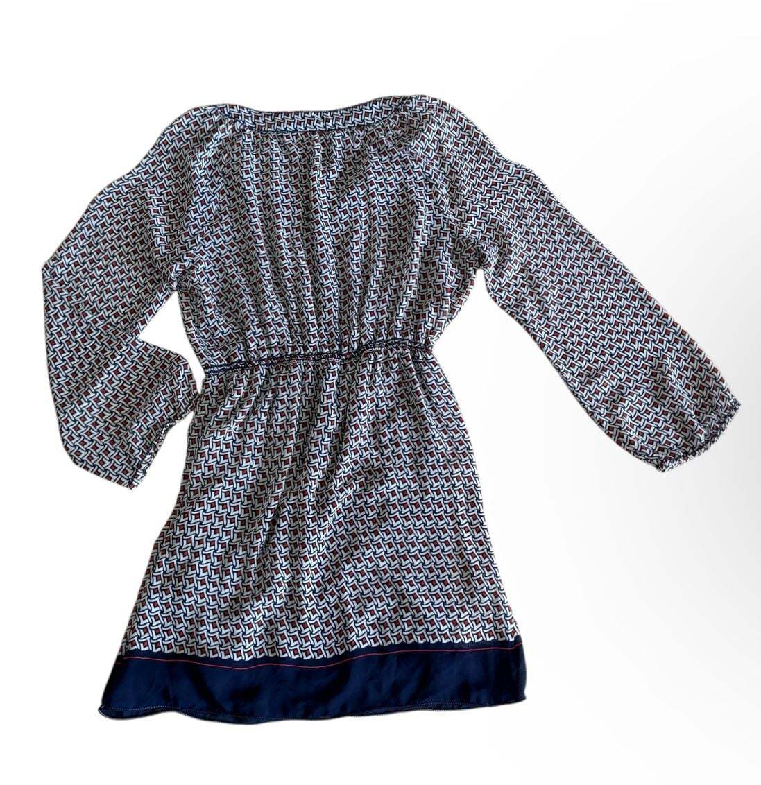 Geometric Patterned Long Sleeve Dress