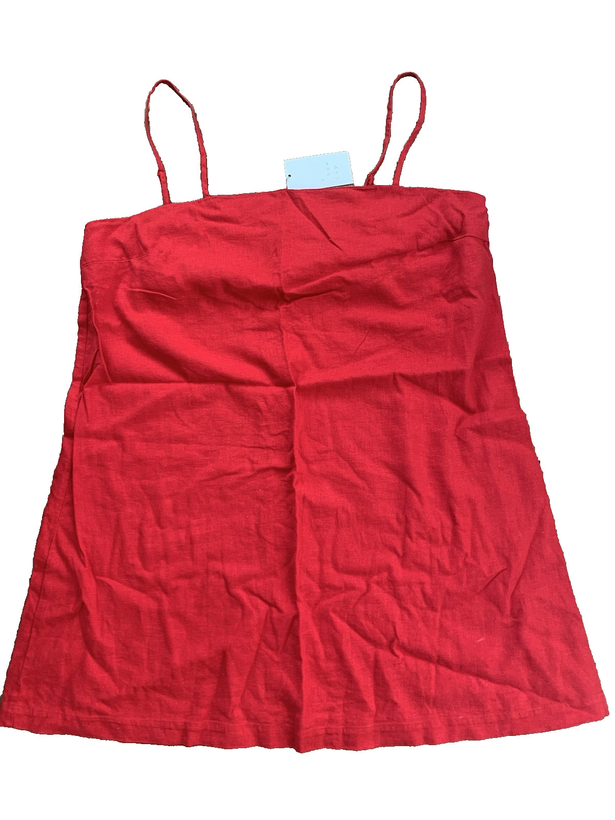 Ladies RED Linen Rayon Short Dress -Spaghetti Straps – Size XL- A New Day – NWT