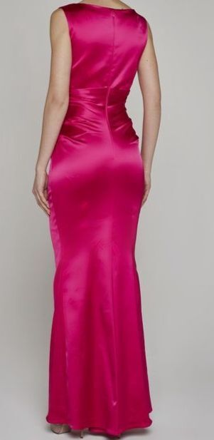 $1550 Talbot Runhof Women’s Pink Stretch Satin Duchesse Dress Size D 34/ US 4