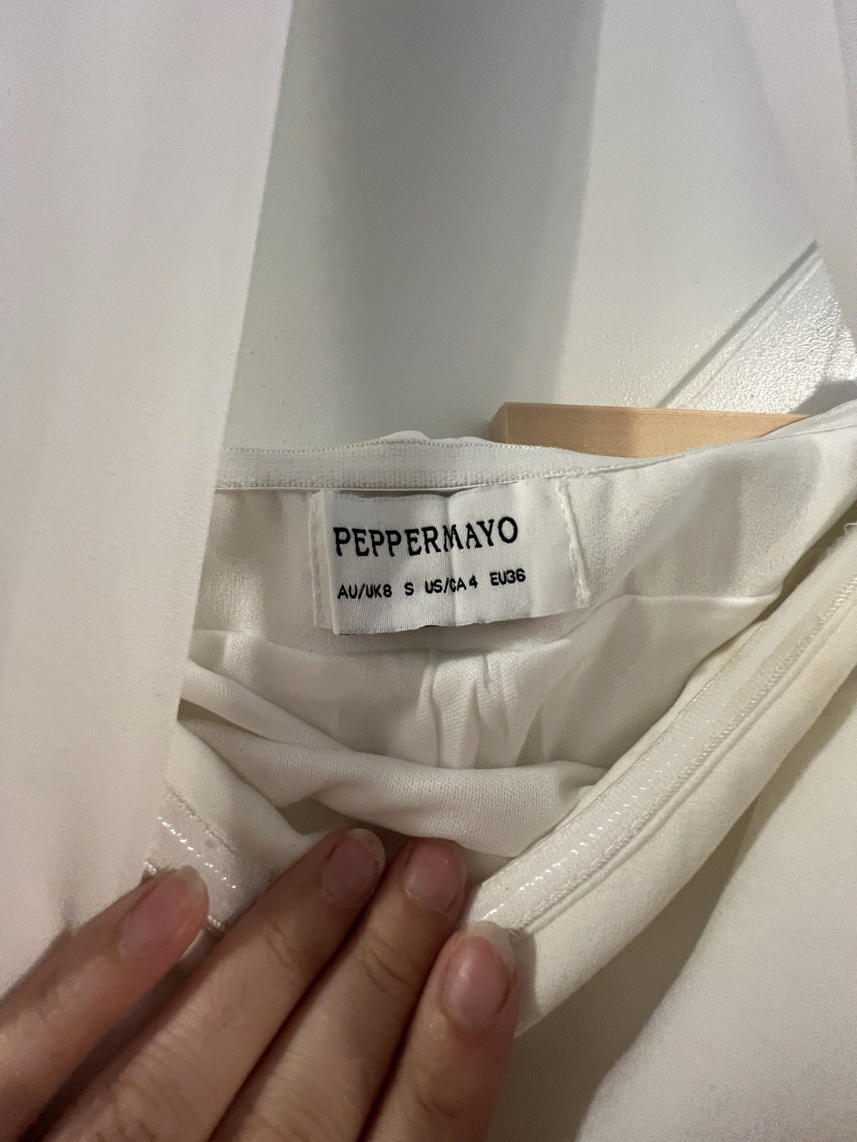 Peppermayo White Strapless Ruched Long Maxi Dress Women’s Size S