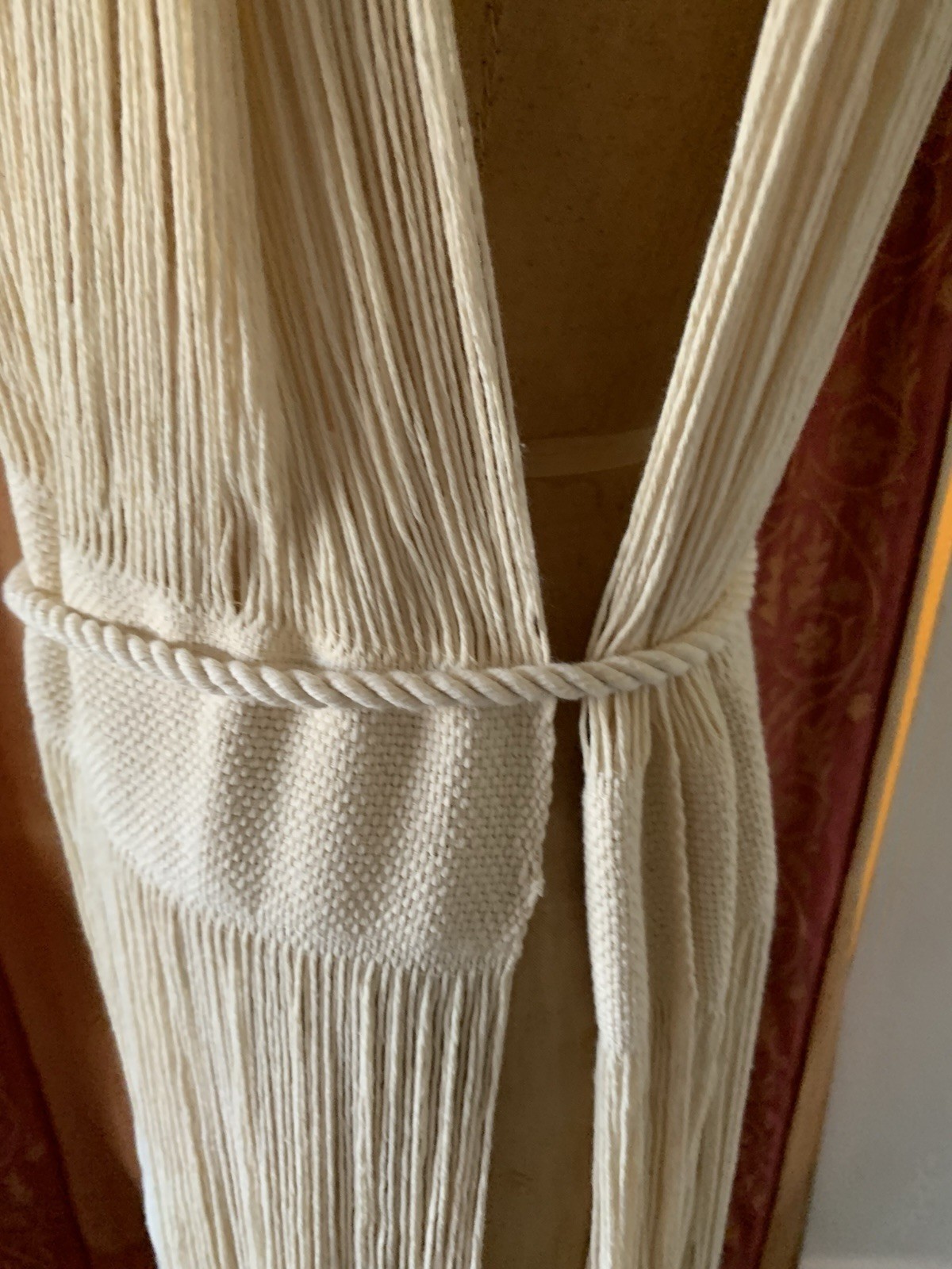 Hand Wovan Macram Cover Up Cotton Dress With Fringes Handmade Mexico