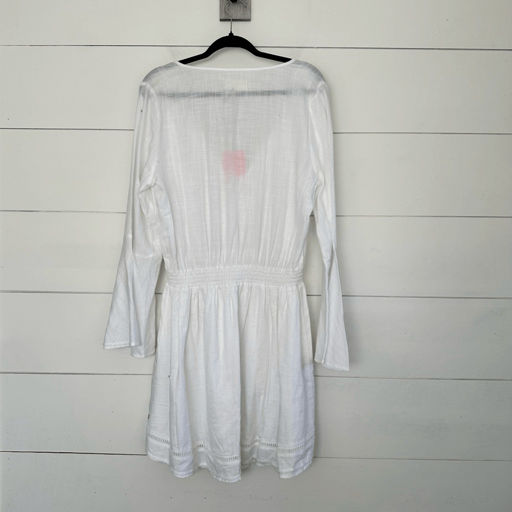 The Normal Brand Women’s Medium White Bell Sleeve Mini Dress New Flawed