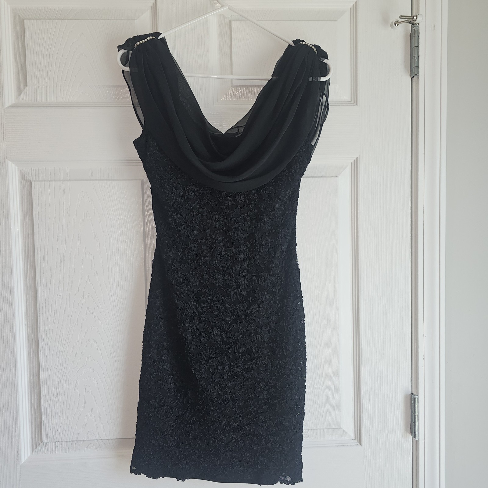 VTG Scarlett Nite Women Sleeveless Black Cocktail Dress Sz 7-8 Sexy Embellished